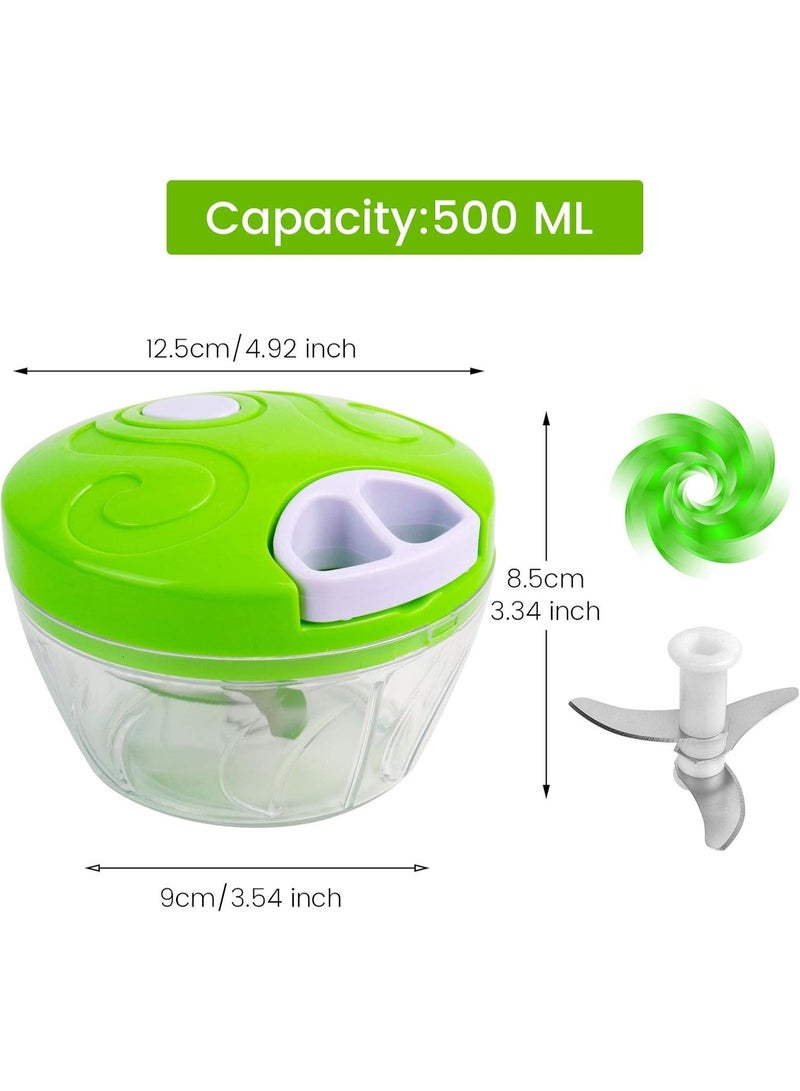 هابي هوم مفرمة طعام يدوية متعددة الاستخدامات سعة 500 مل بدون كهرباء – قطّاعة خضروات للثوم والبصل والسلطة واللحوم – محضر طعام منزلي بشفرات ستانلس ستيل حادة مقاومة للصدأ – سهلة التنظيف ومقاومة للماء – آمنة وخالية من BPA ومناسبة لطعام الأطفال - Image 3